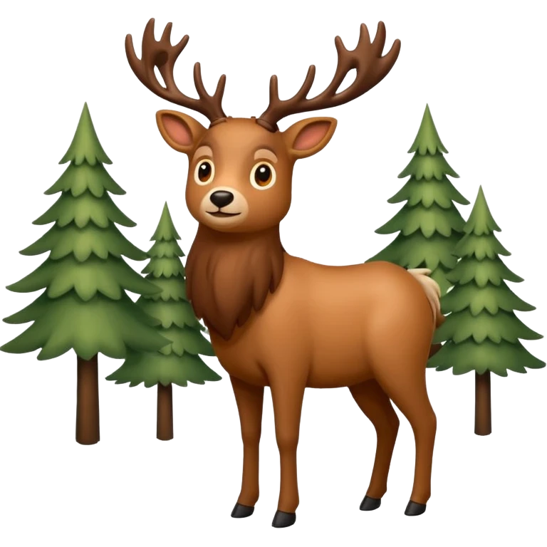 Ein Re das in einem Wald ist und es Schneit emoji