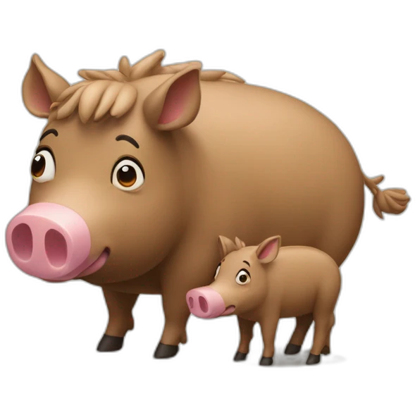 Maman sur un cochon emoji