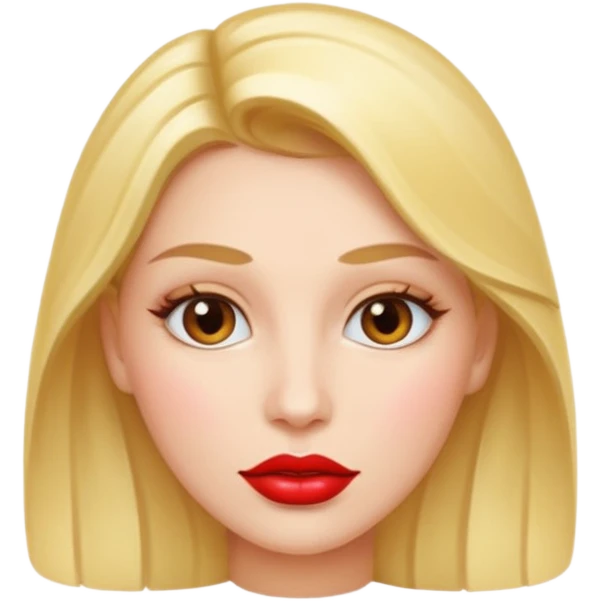 woman with shiny lip emoji