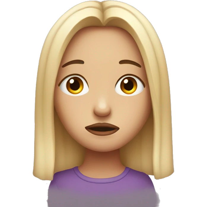 sad girl with funny mascara emoji