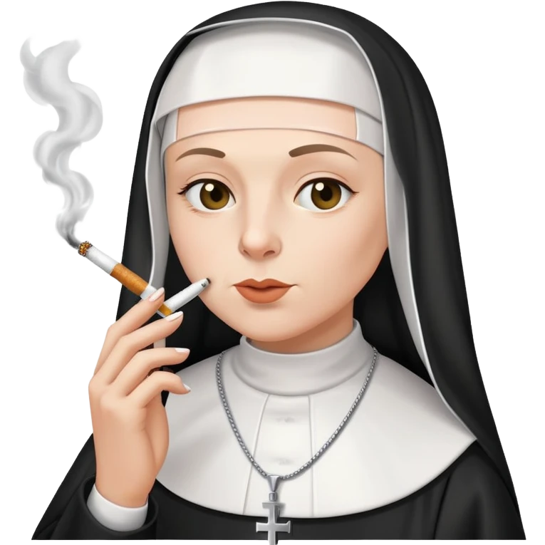 nun smoking a cigarette emoji