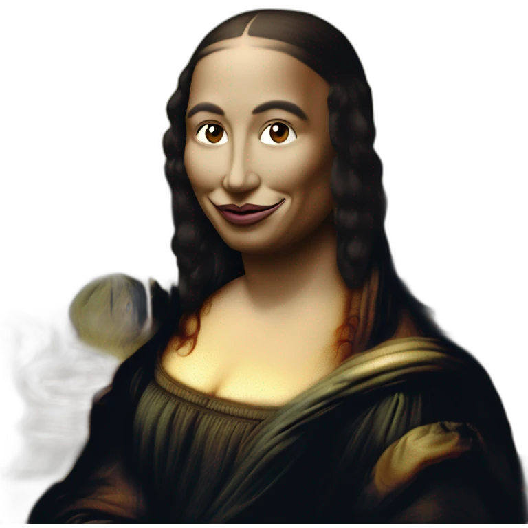 Mona Lisa with cigarette emoji