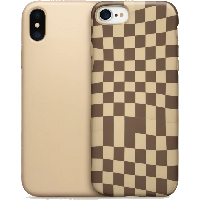 iPhone with beige checkered case emoji