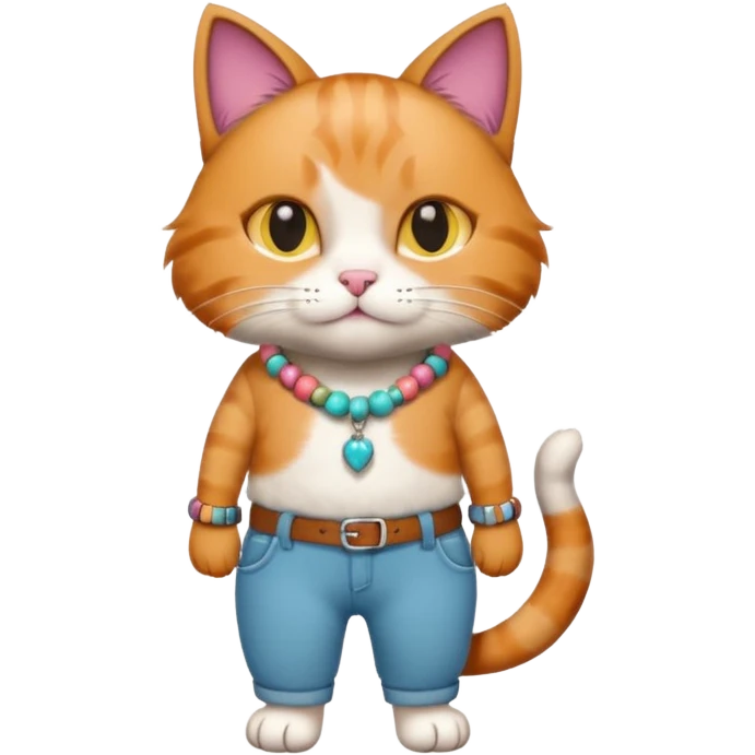 Cat with pants and bracelet  emoji