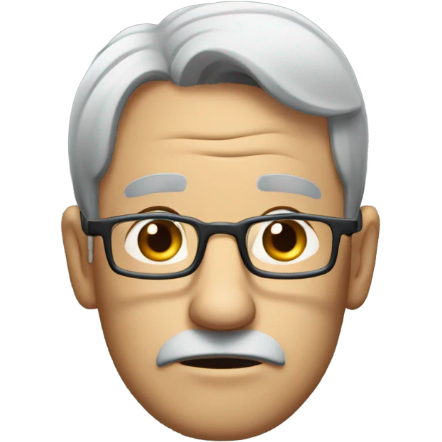 man from Disney up grey hair glasses sad expression on face big nose emoji