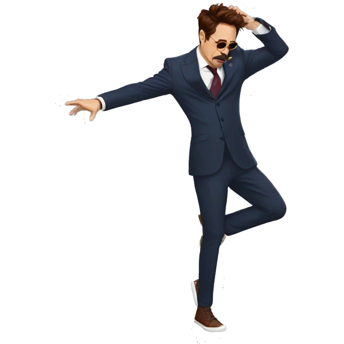 Robert Downey jr doing a dab emoji