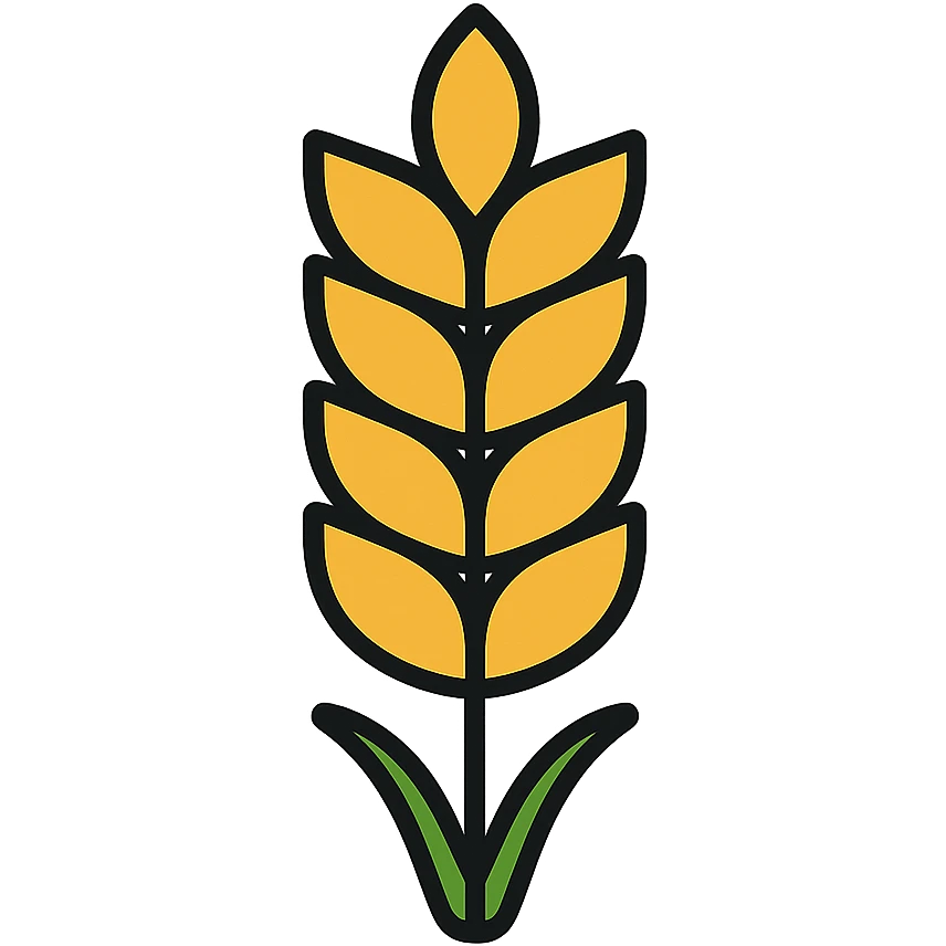 minimal flat icon style single stalk of wheat emoji