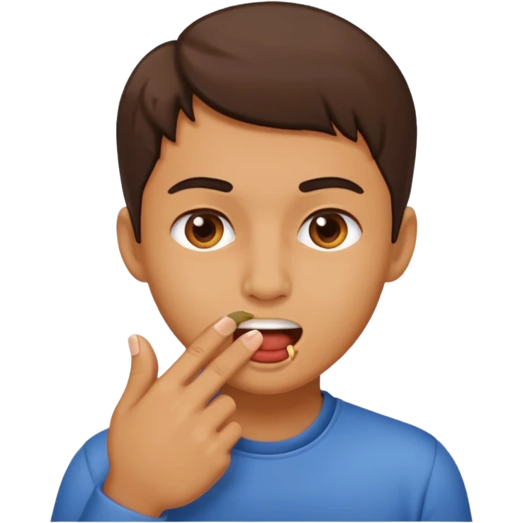Una cara mordiendose el dedo  emoji