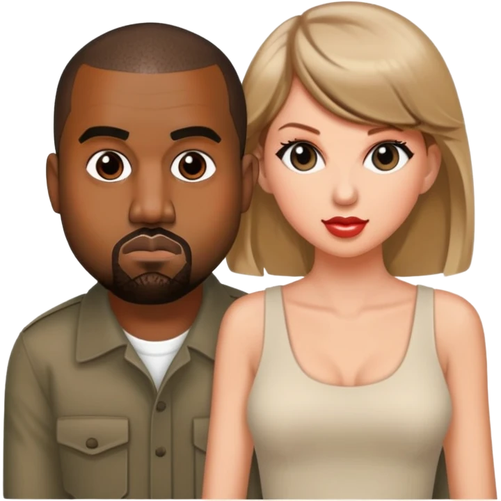 kanye west con tylor swift emoji