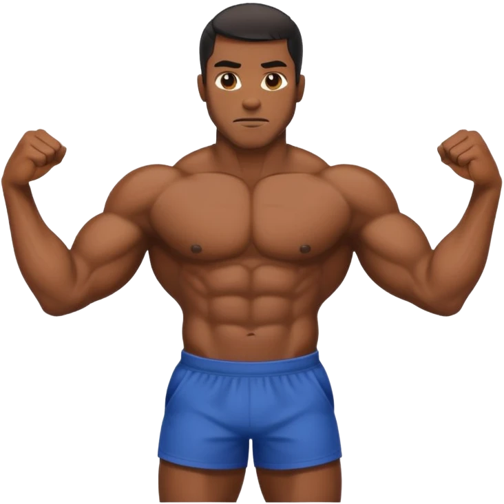 big muscular black man standing strong emoji