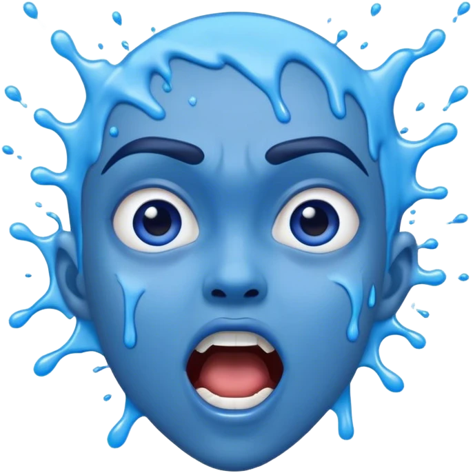Like this 😖 but with an open mouth and 😧 the eyes and eyebrow of that won the like a blue back splash like 😨 emoji