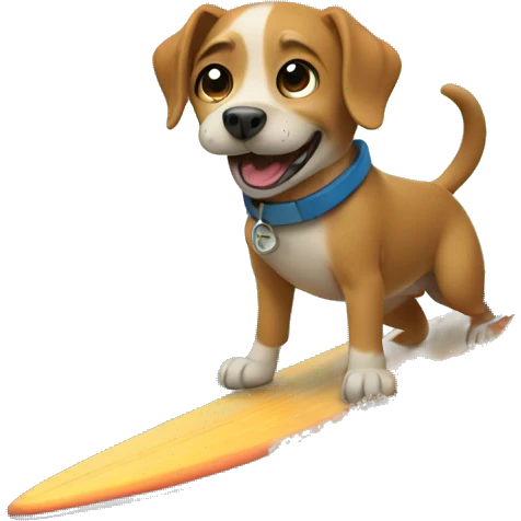 Dog surfing emoji