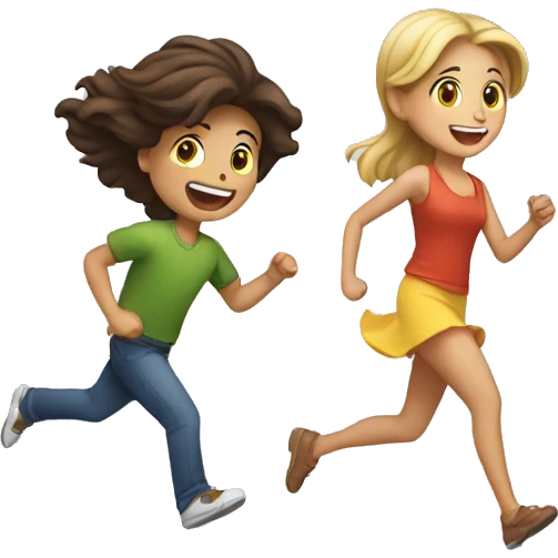 girl chasing a guy emoji
