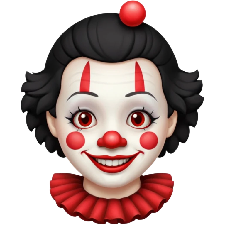 very short black haired clown emoji