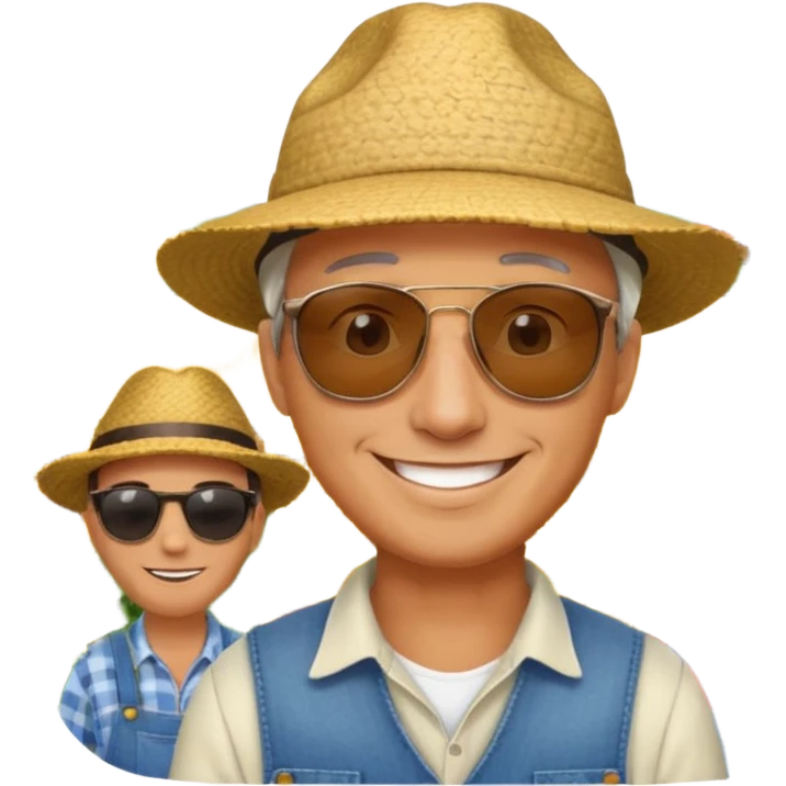 Man in a  with  farmers emoji