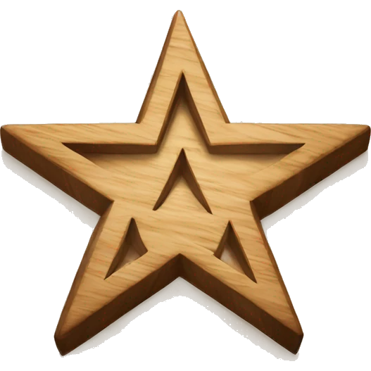 A Star made by wood with symbol carved emoji