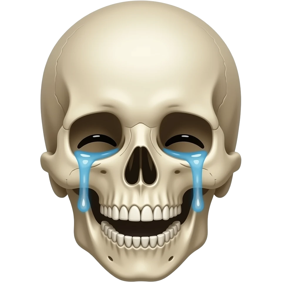 Skull laughing with tears emoji