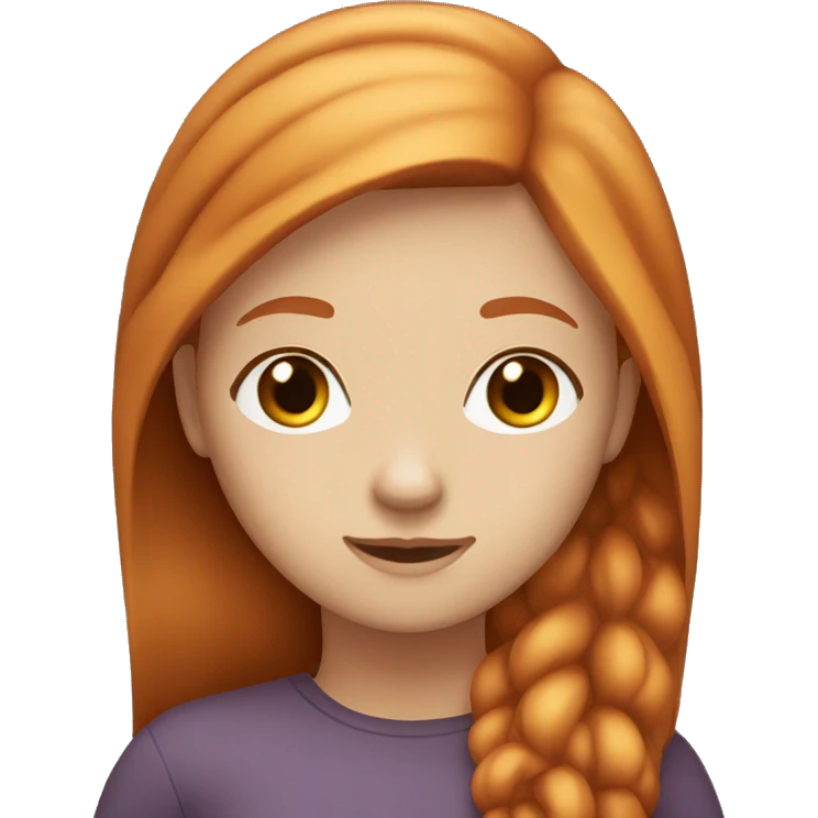 Ginger girl with hazel eyes and straight hair emoji