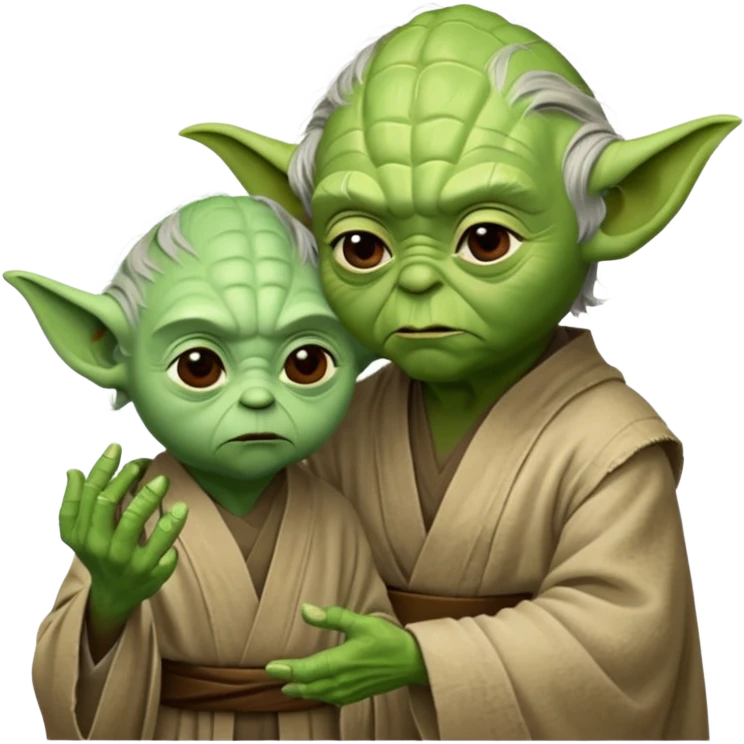 Yoda teaching Luke from Star Wars" the mivie emoji