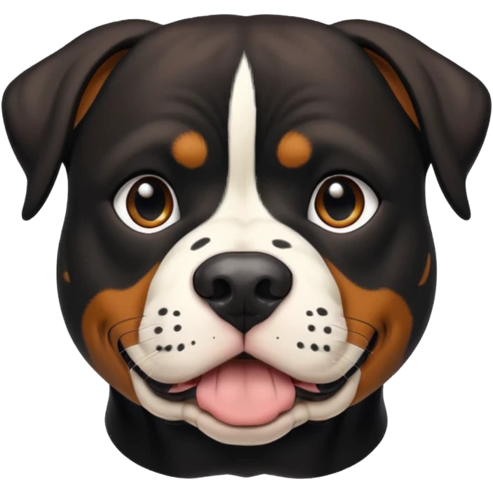 Pitt bull rottweiler white muzzle with black spots emoji