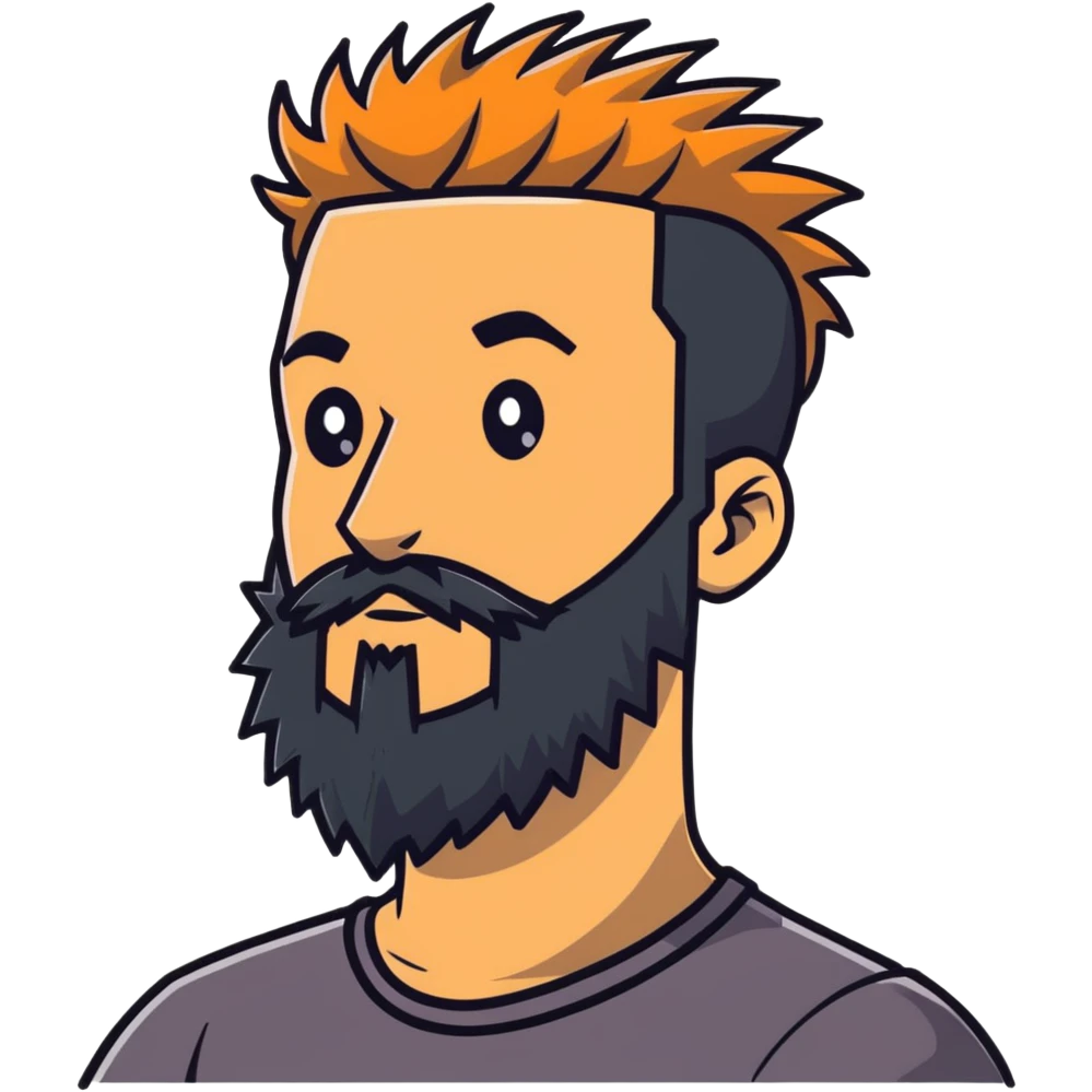 man with beard and spiky hairstyle emoji