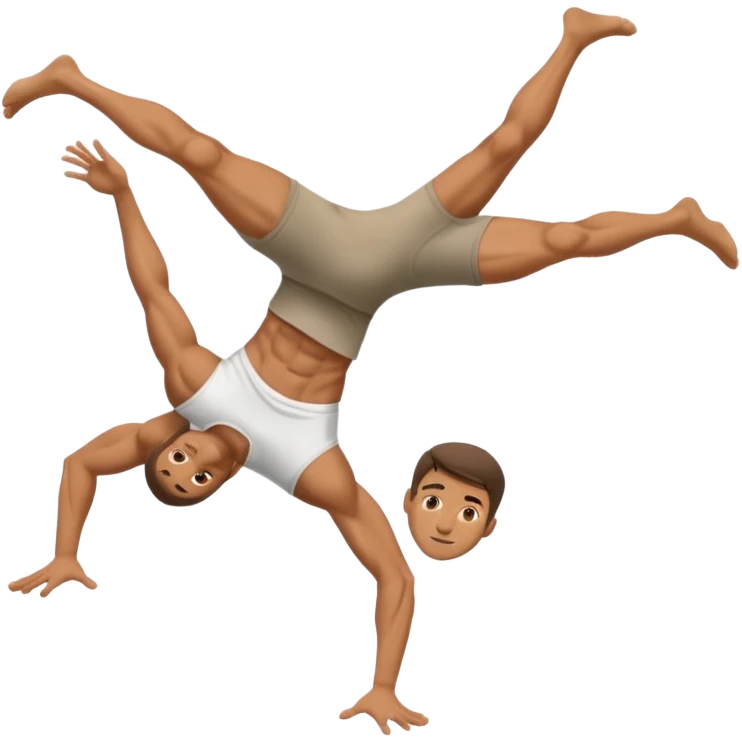 Naked man cartwheel emoji