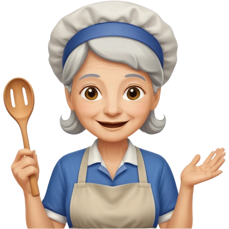 old woman kitchen worker emoji
