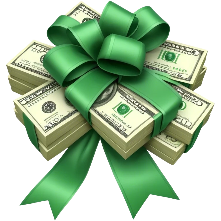 bunch of money with ribbon emoji