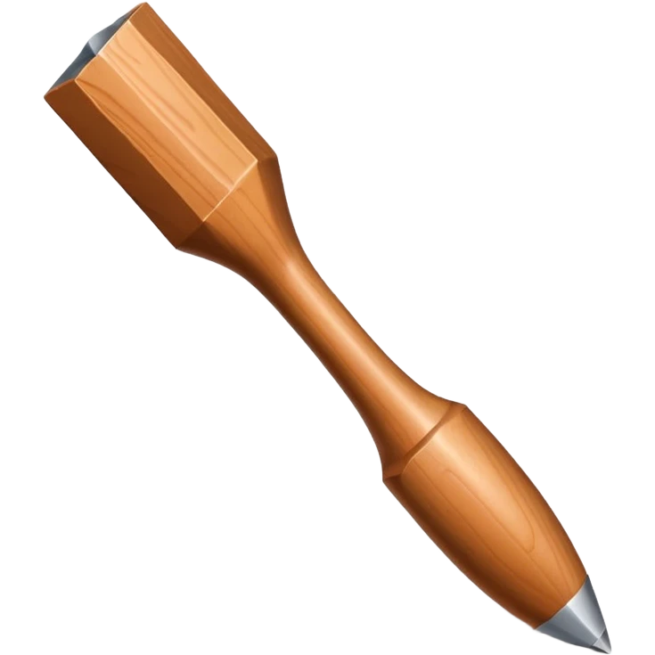 sculpture chisel tool object icon, sharp metal chisel, wooden handle, 3D cartoon, mobile game icon style, centered, clean background, soft shadow, no text, no watermark
  emoji