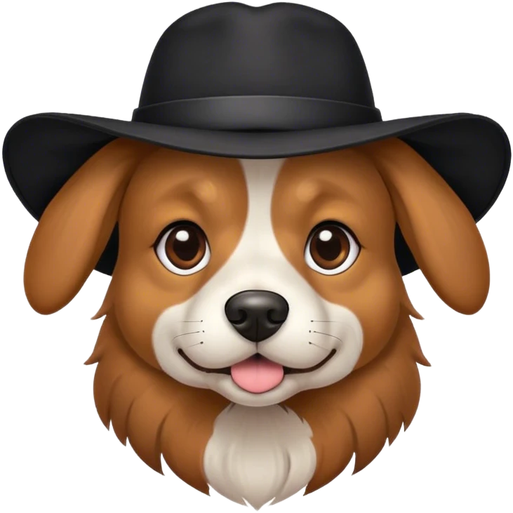 Dog with black hat  emoji