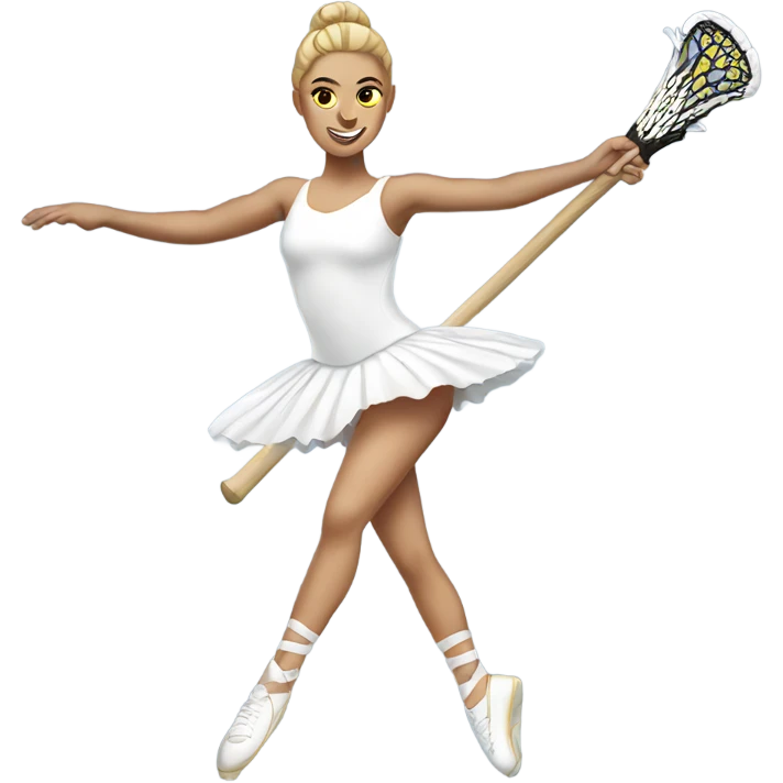 White Ballerina playing lacrosse emoji