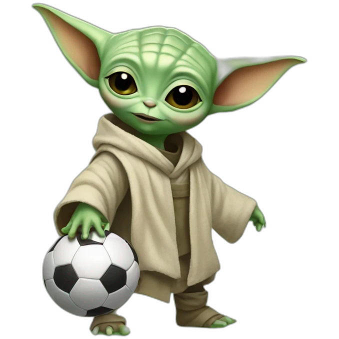 baby yoda playing soccer emoji