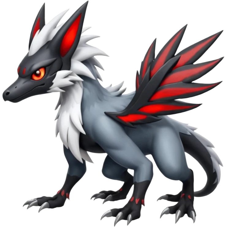 Silvally-Nargacuga-fusion-animal-hybrid-creature, full body emoji