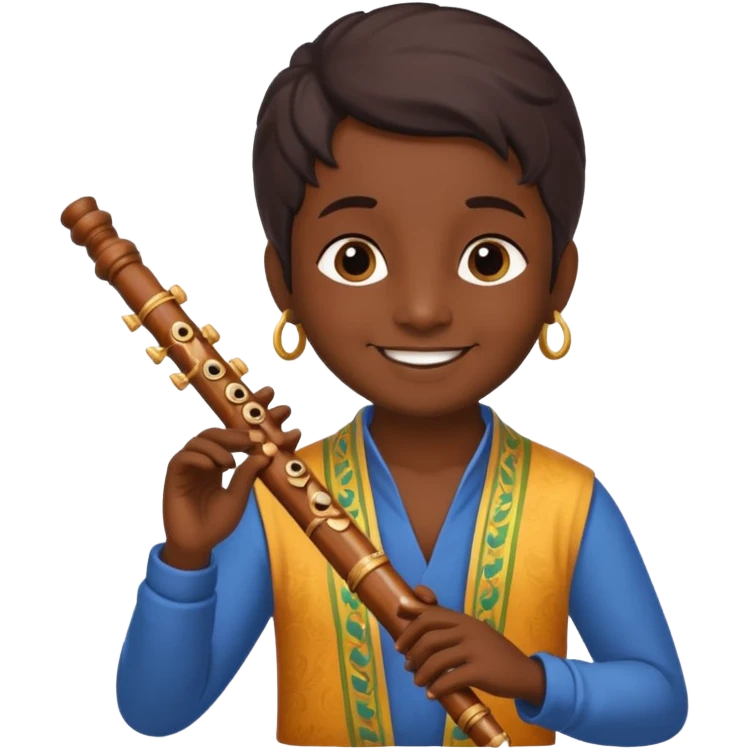 Krishna with flute emoji