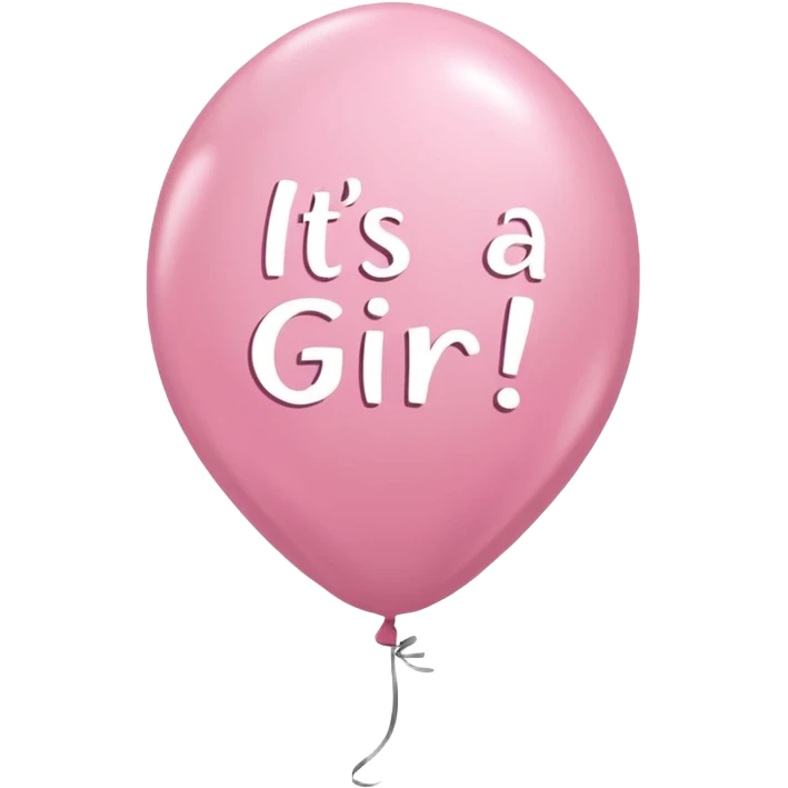 A light pink balloon with a text "it's a girl!!" on it emoji