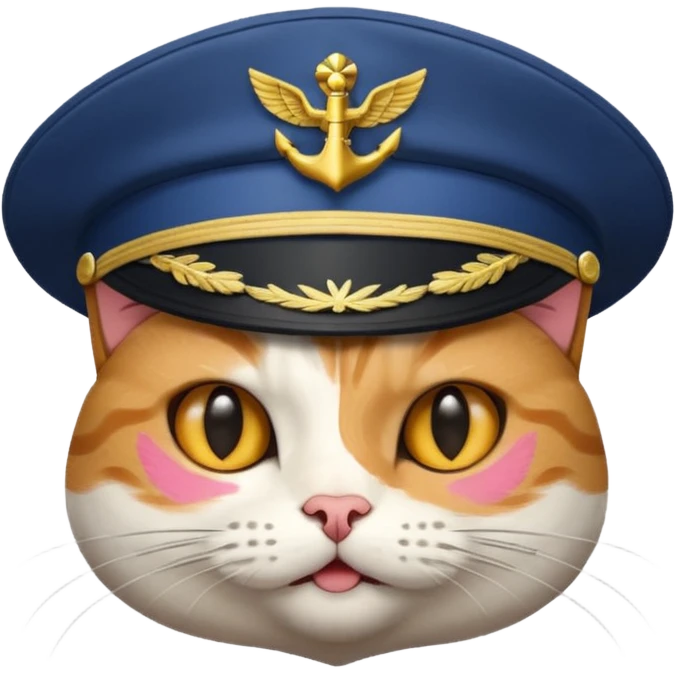 cat wearing a captain's hat emoji