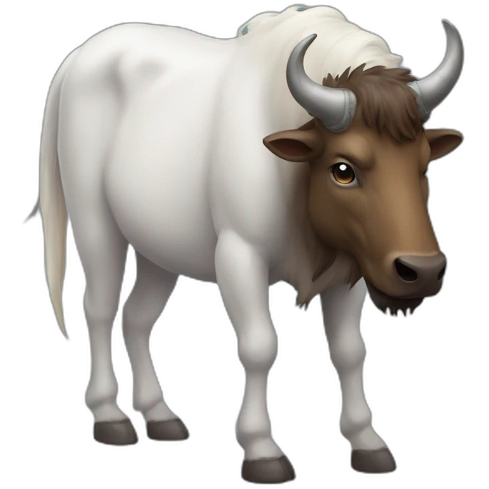 Une licorne qui fait un bison a un chat emoji