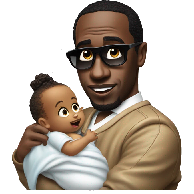 p diddy holding a baby oil emoji