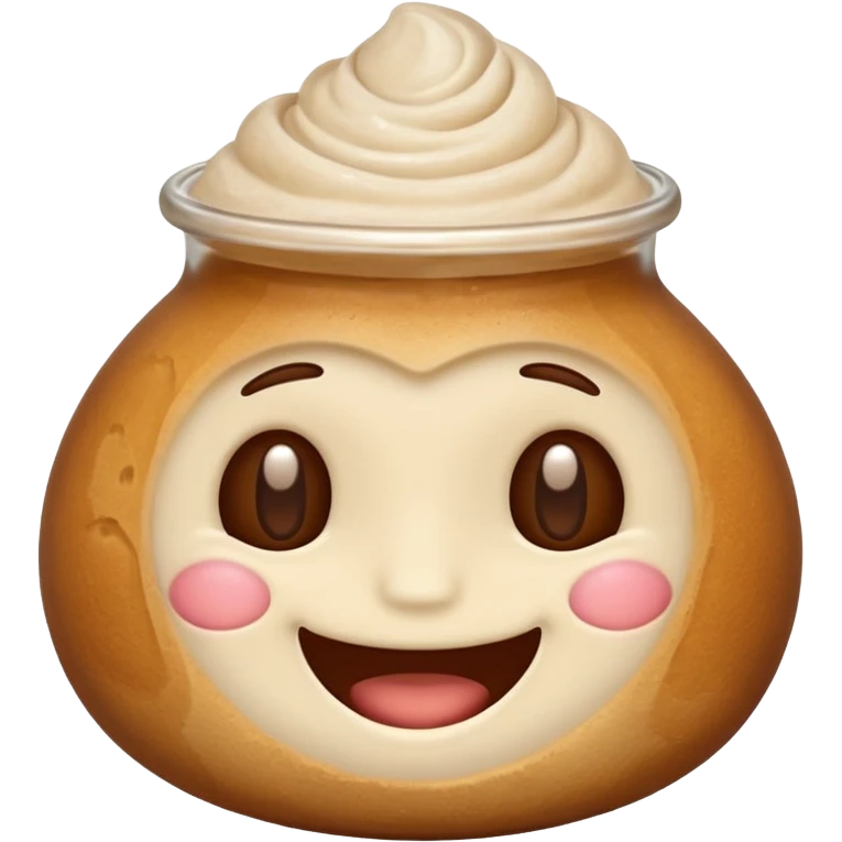Sourdough starter emoji with face emoji