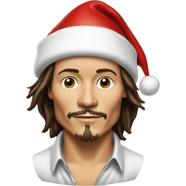 Johnny Depp with santa hat emoji
