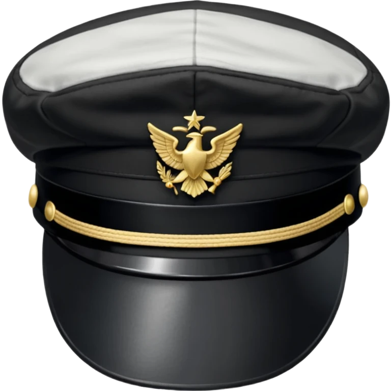 a black military cap hat emoji