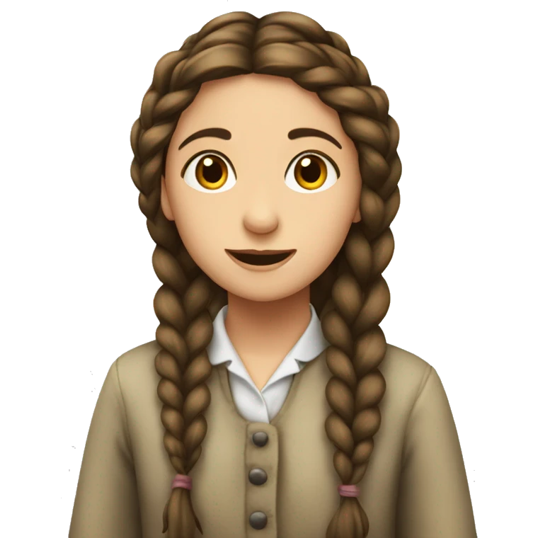 Jewish girl in the shtetl with a long braid  emoji