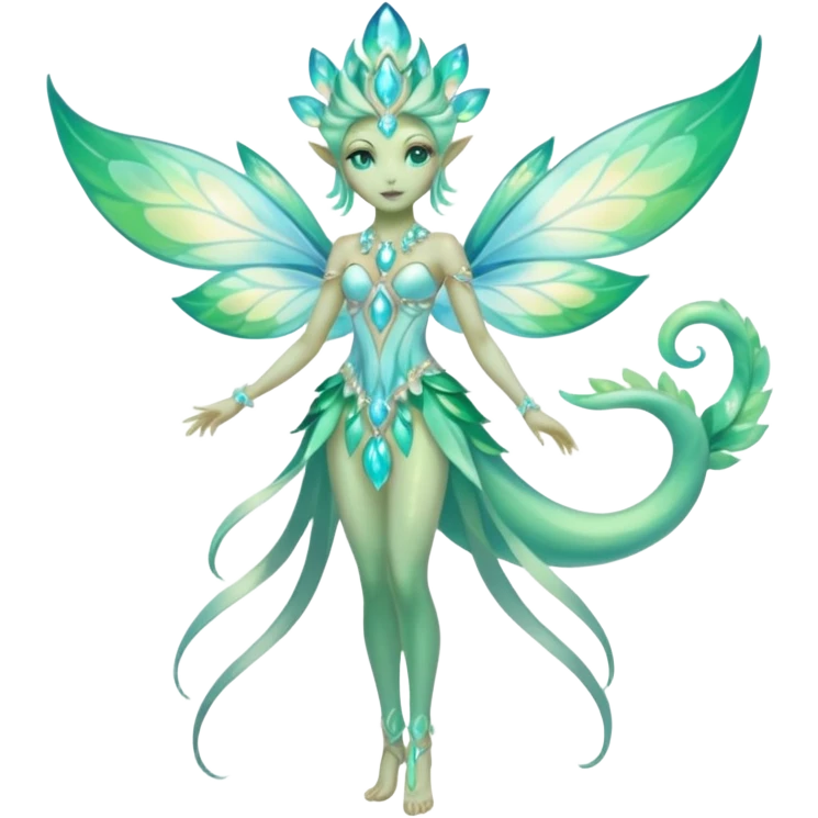 Opalescent Luminescent Ethereal Beautiful gorgeous Glamorous Elegant stunning sylvan enchanted Arcadian Fakémon-creature-fusion (full body) emoji