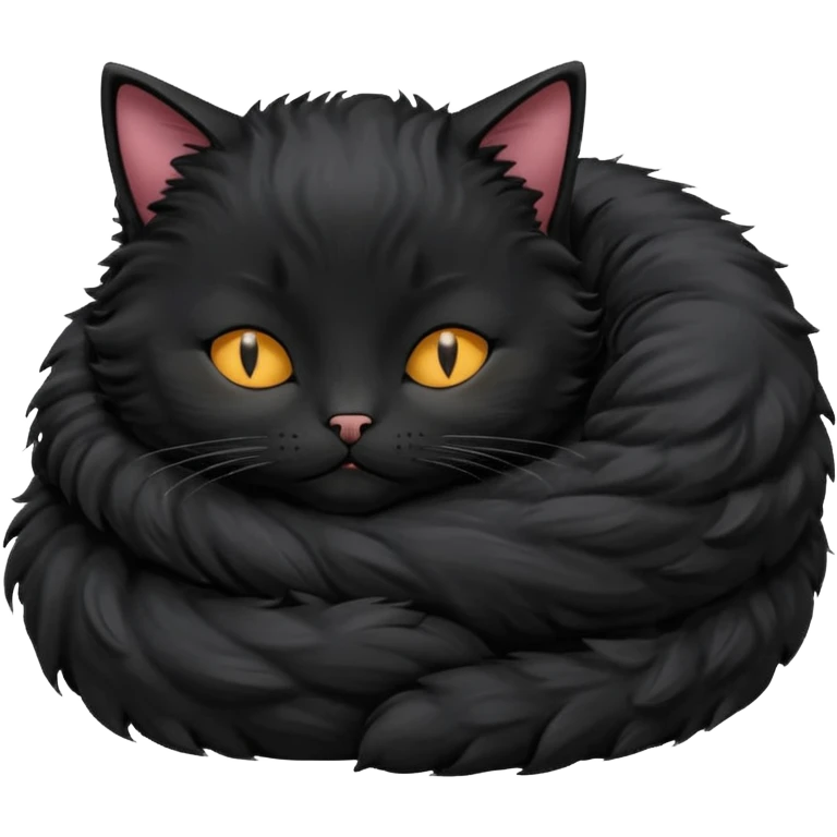 Sleeping black kitty emoji