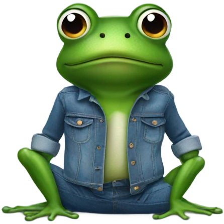 Frog wearing jeans  emoji