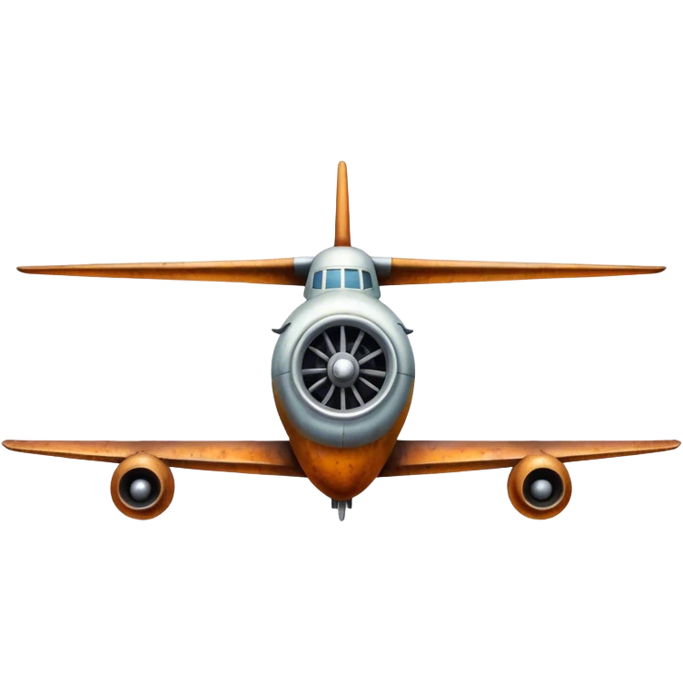 Old style rusty plane rearview emoji