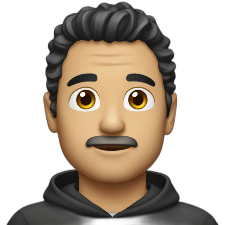 Chico moreno de cabello rizado emoji