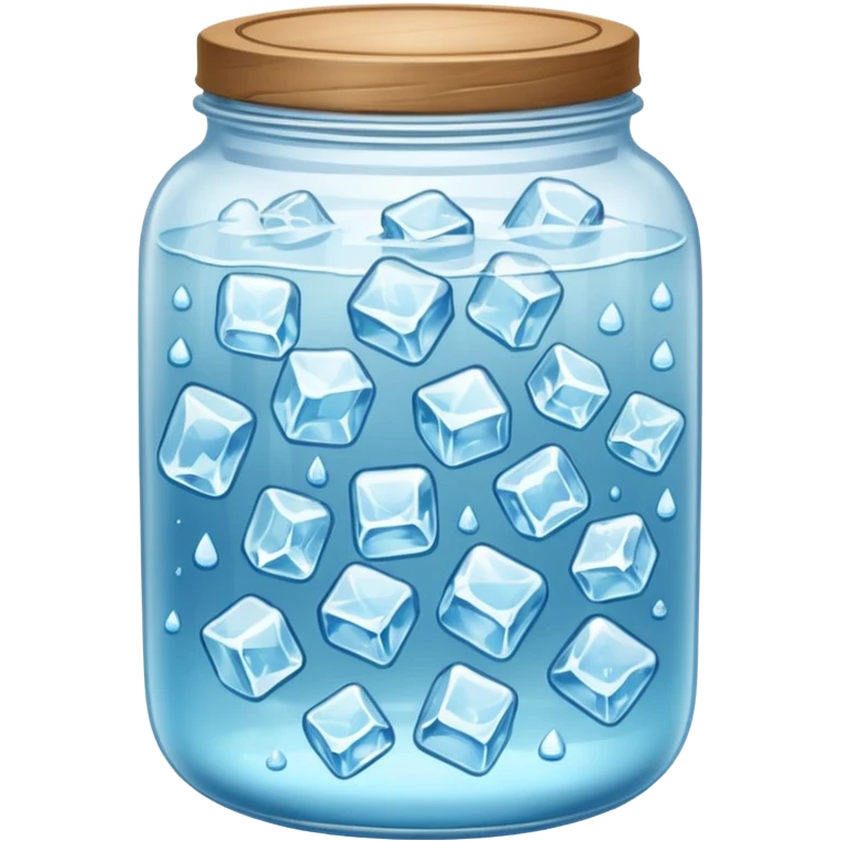 SLIM ICE JAR WITH LOTS OF ICE WITHOUT LID ON emoji