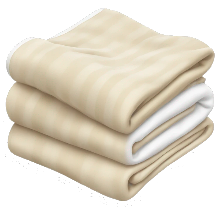 Beige and white folded blanket emoji