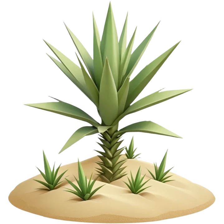 generate realistic detailed yucca in 3d style with sand  emoji
